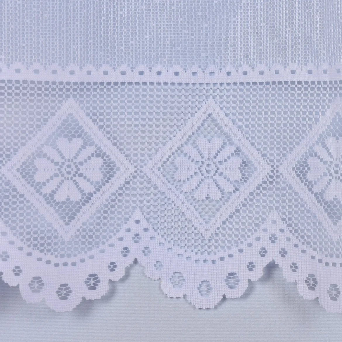 Wirk-Stores Wirk-Sockelstores Gardinenstoff Wirkware transparent Blumen weiß 270cm Höhe