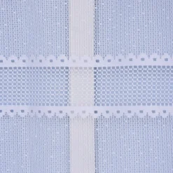 Wirk-Stores Wirk-Sockelstores Blumenfensterstores Gardinenstoff Wirkware transparent Blumen weiß 175cm Höhe