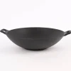 Wokpfanne Gusseisen mit Griffen schwarz 30x8cm