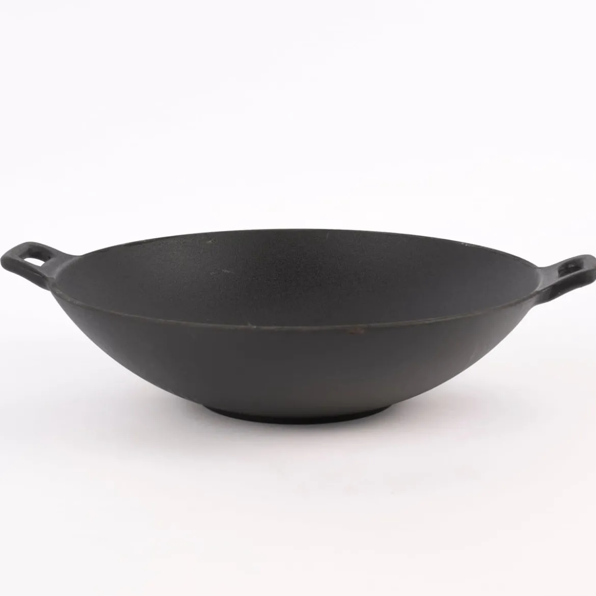 Wokpfanne Gusseisen mit Griffen schwarz 30x8cm
