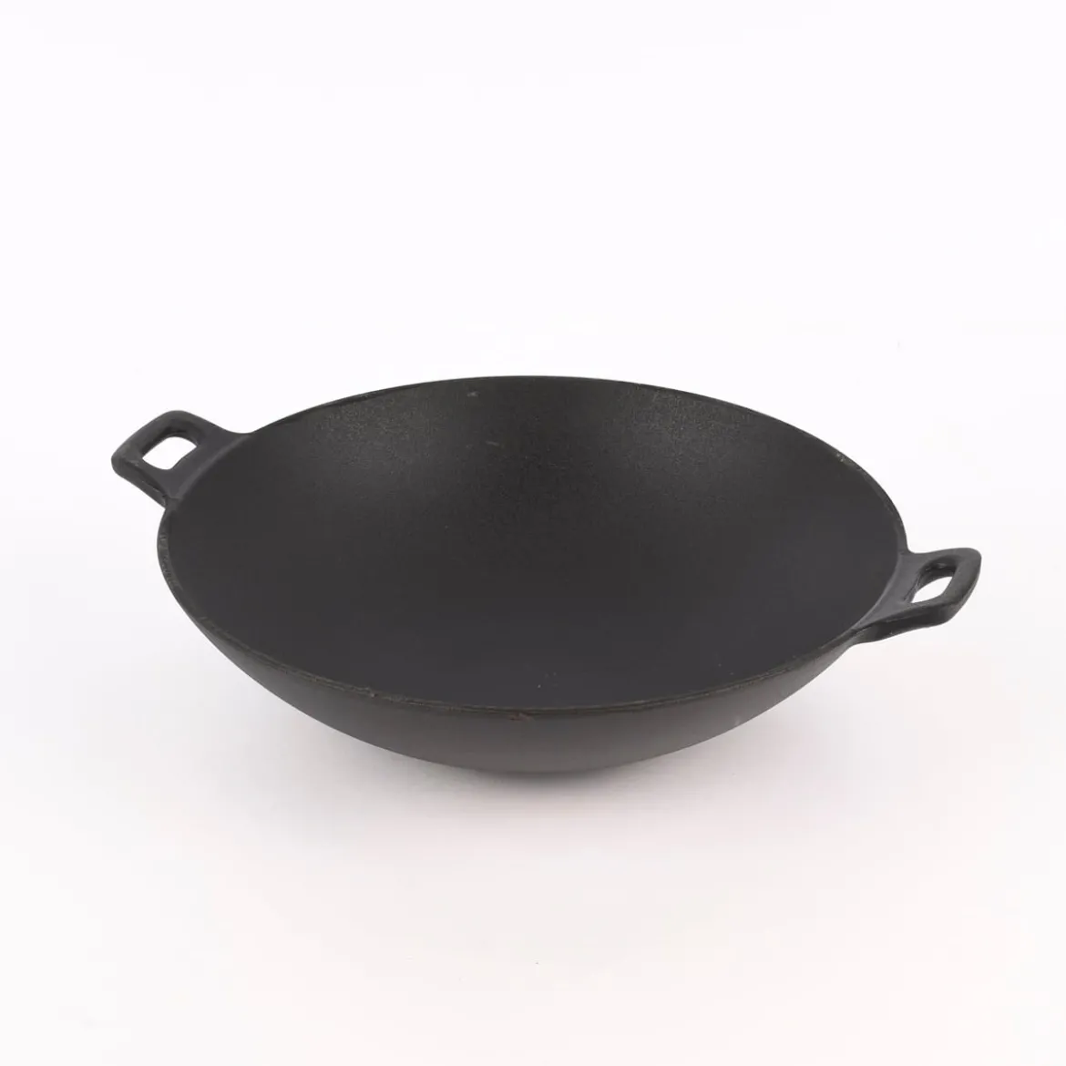 Wokpfanne Gusseisen mit Griffen schwarz 30x8cm
