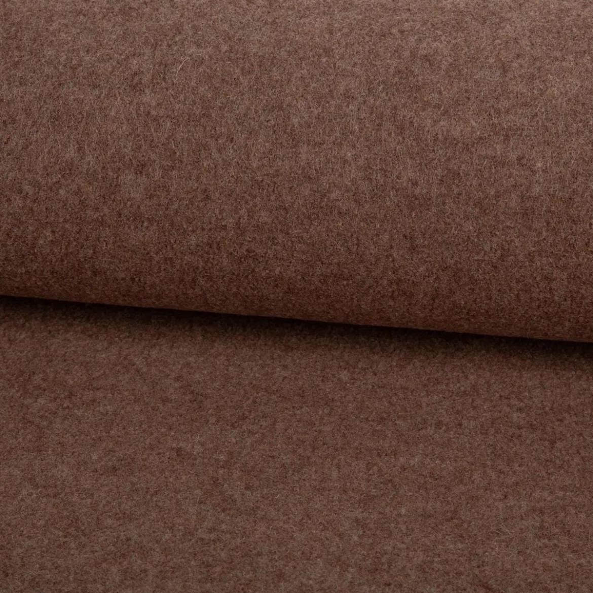 Wollstoff Walkloden aus reiner Schurwolle 410g/qm uni Braun-Taupe Stoffbreite