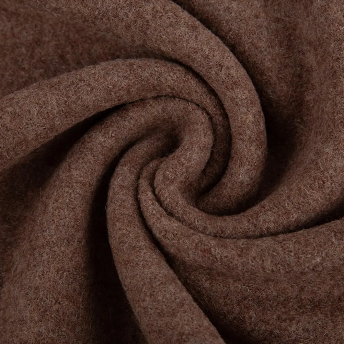 Wollstoff Walkloden aus reiner Schurwolle 410g/qm uni Braun-Taupe Stoffbreite