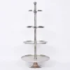 XL Etagere Metall Strukturoberfläche 4stufig vernickelt Höhe 137cm