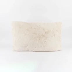 XL Kuschelkissen aus Polyesterplüsch einfarbig cremeweiß 50x80cm