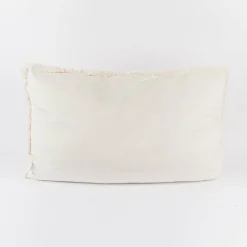 XL Kuschelkissen aus Polyesterplüsch einfarbig cremeweiß 50x80cm