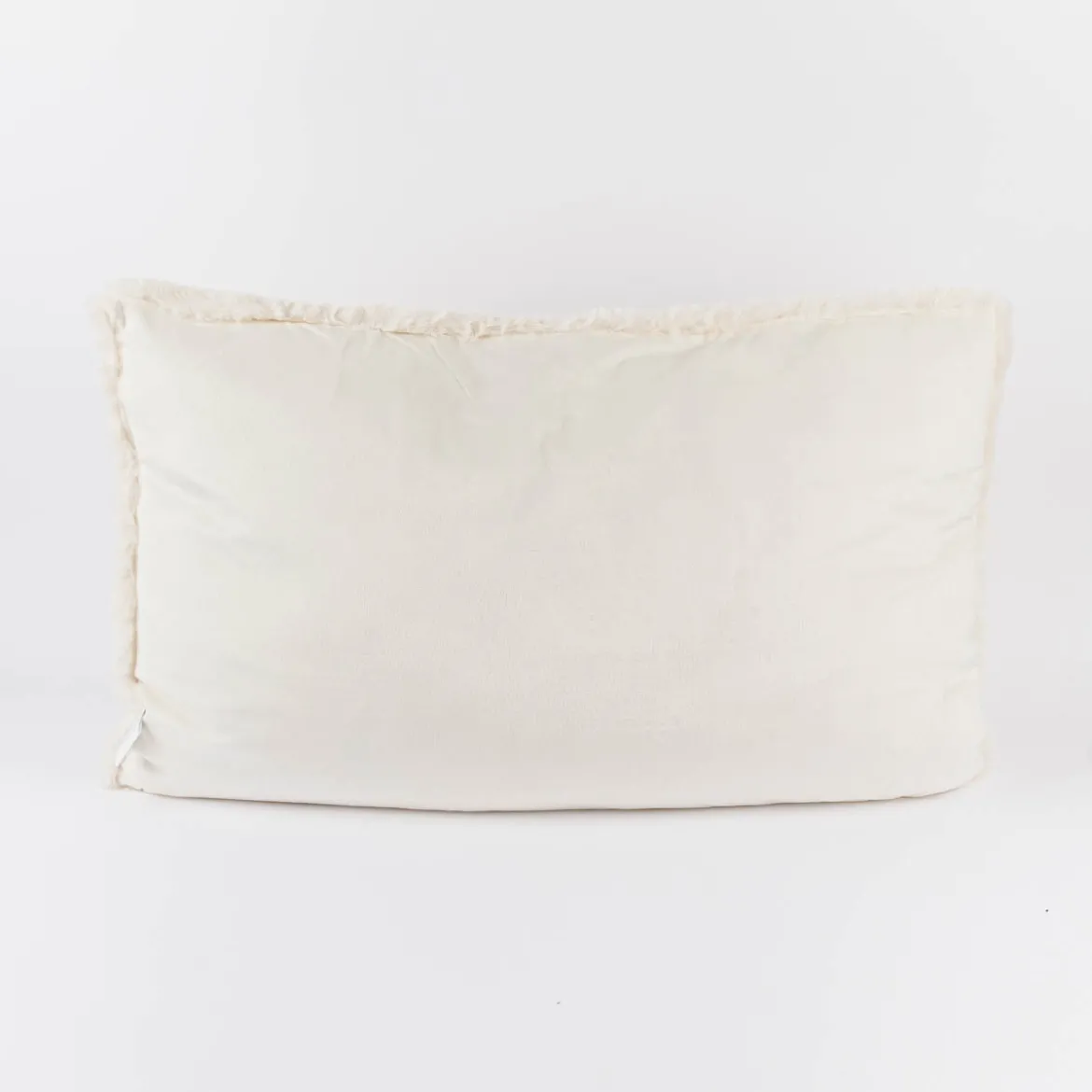 XL Kuschelkissen aus Polyesterplüsch einfarbig cremeweiß 50x80cm