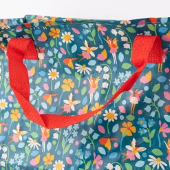 XXL Shopper Feengarten aus recyceltem Material blau bunt 55x48x28cm