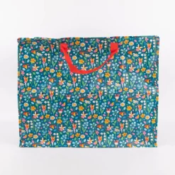 XXL Shopper Feengarten aus recyceltem Material blau bunt 55x48x28cm