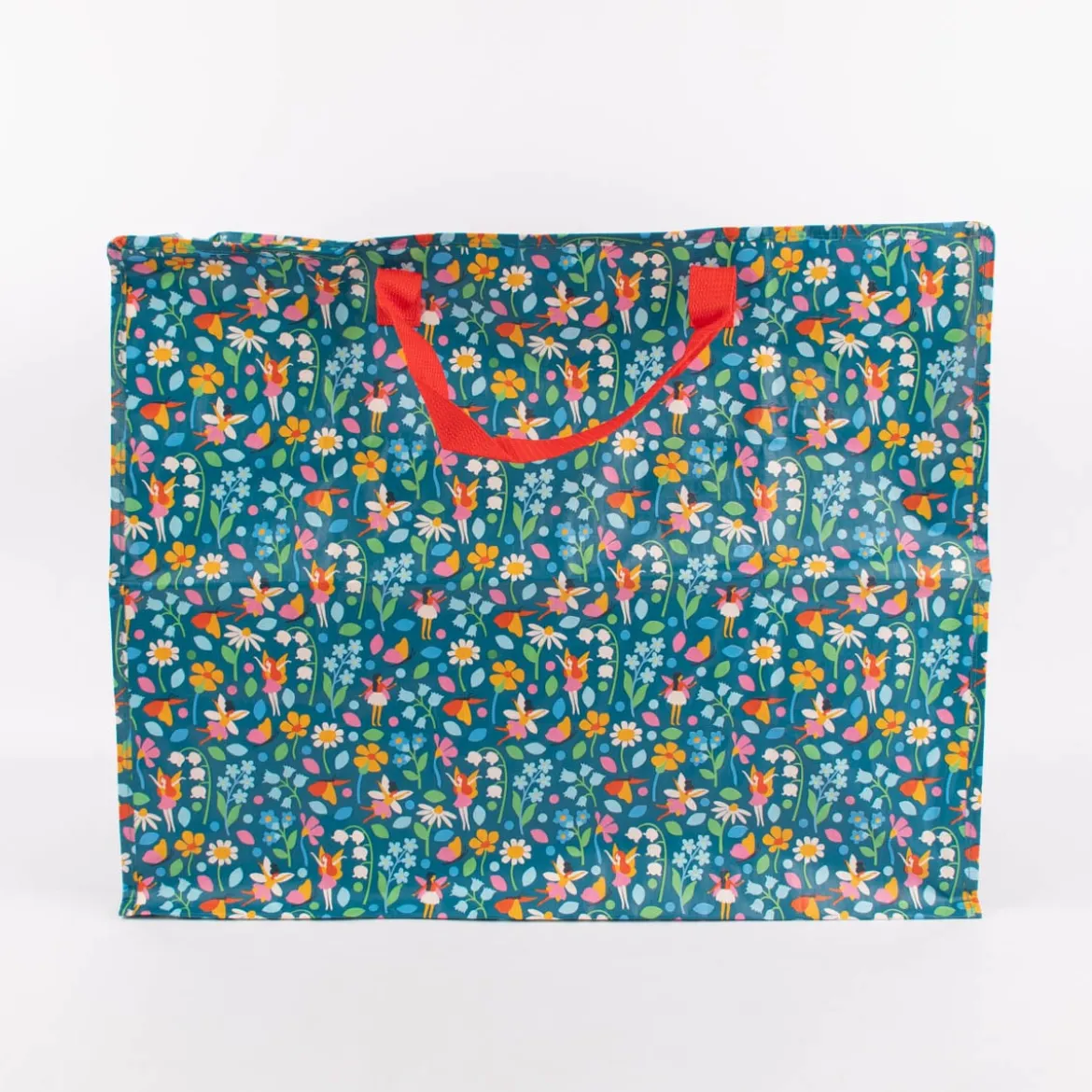 XXL Shopper Feengarten aus recyceltem Material blau bunt 55x48x28cm