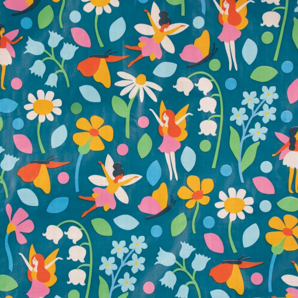 XXL Shopper Feengarten aus recyceltem Material blau bunt 55x48x28cm