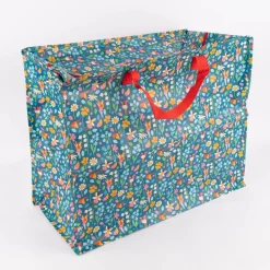 XXL Shopper Feengarten aus recyceltem Material blau bunt 55x48x28cm