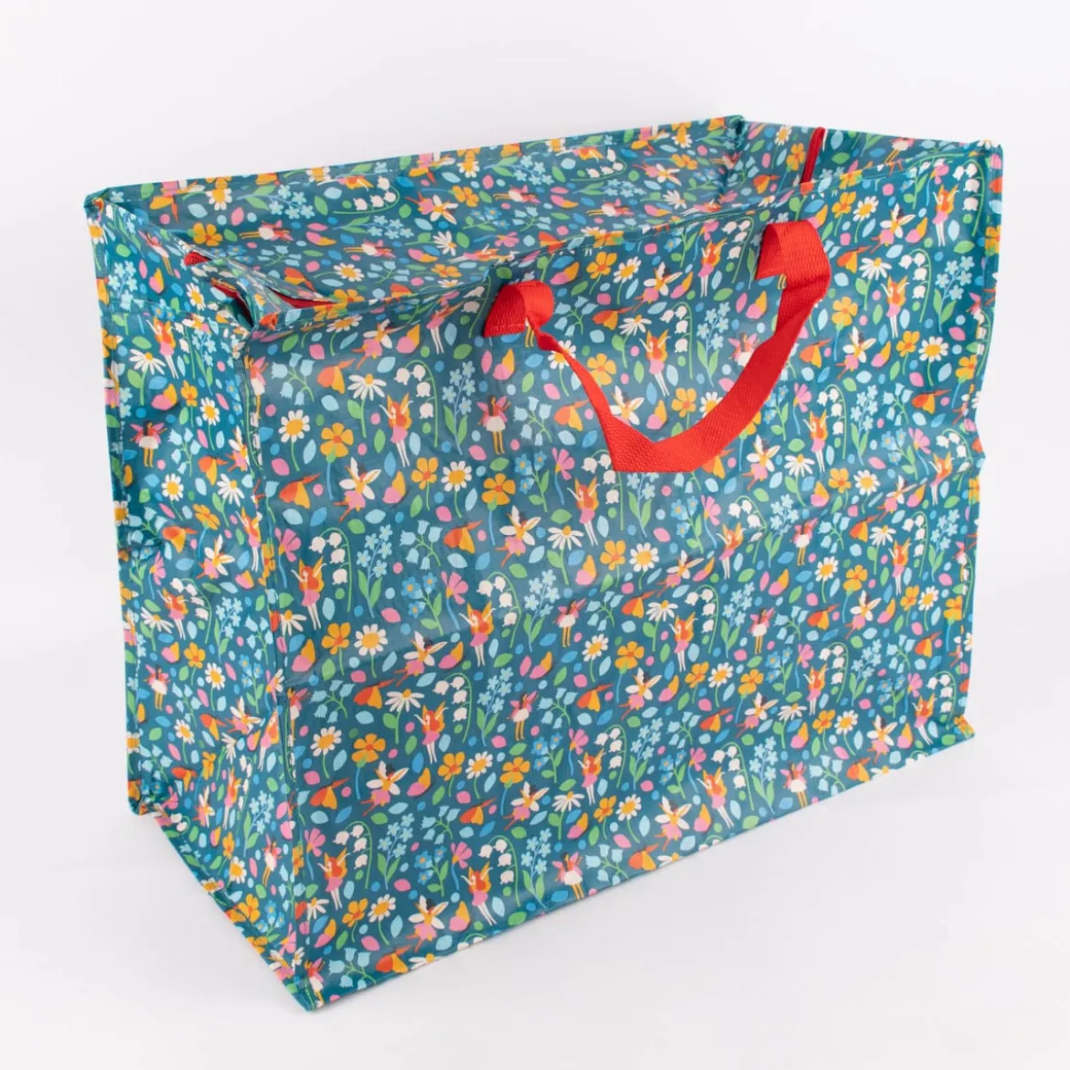 XXL Shopper Feengarten aus recyceltem Material blau bunt 55x48x28cm
