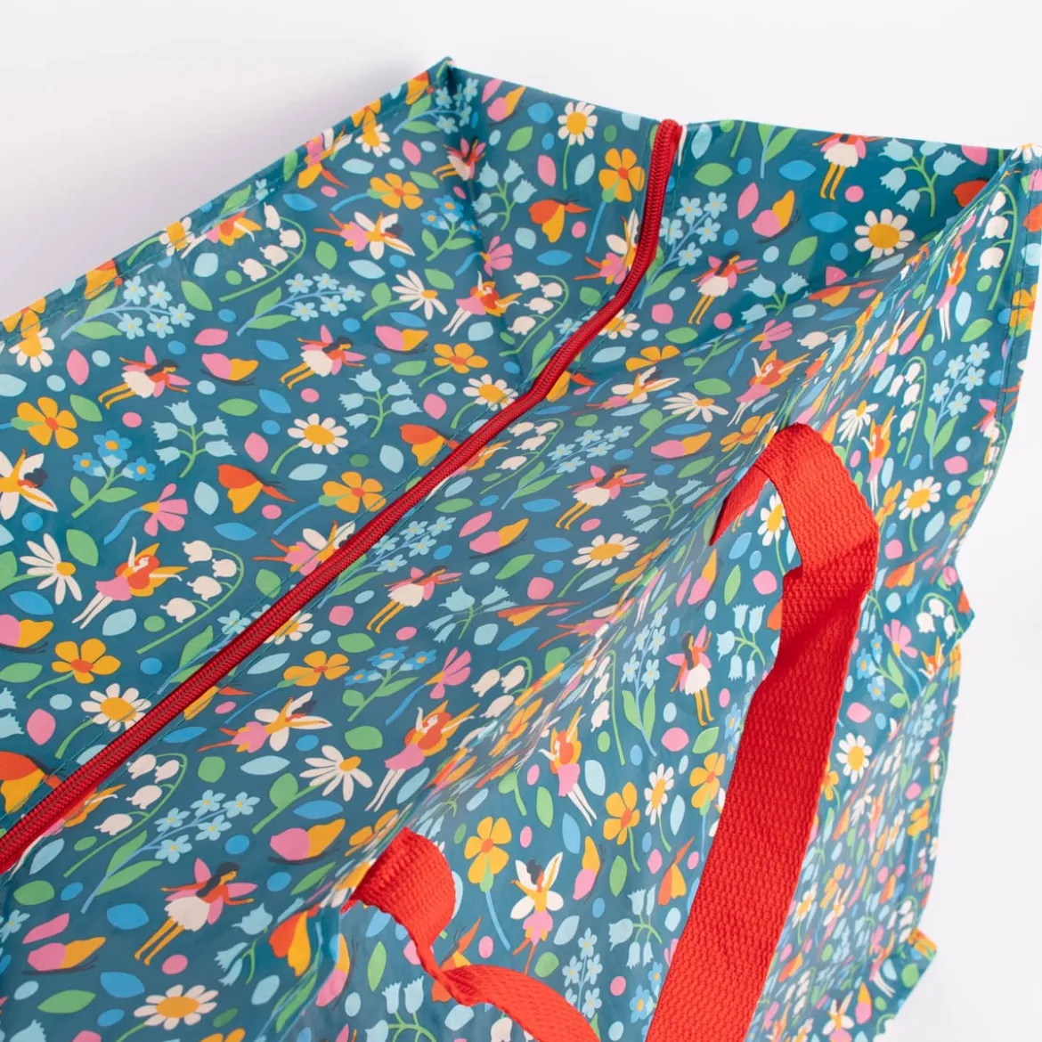 XXL Shopper Feengarten aus recyceltem Material blau bunt 55x48x28cm