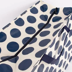 XXL Shopper Punkte aus recyceltem Material weiß blau 55x48x28cm