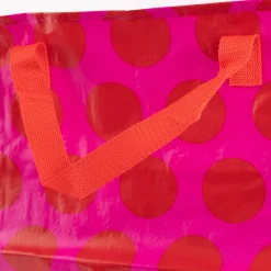 XXL Shopper Punkte aus recyceltem Material pink rot 55x48x28cm