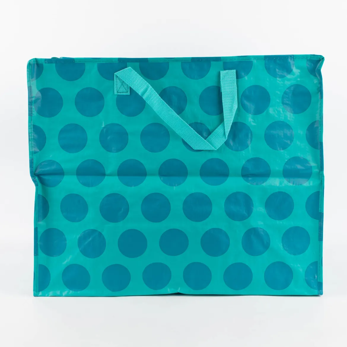 XXL Shopper Punkte aus recyceltem Material türkis blau 55x48x28cm
