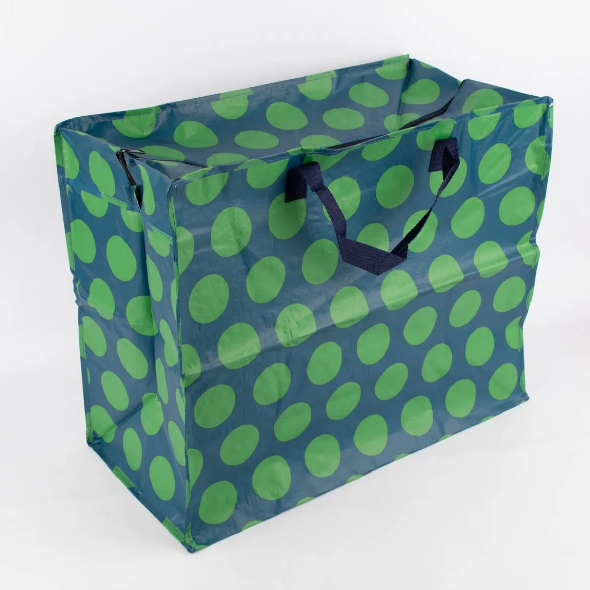 XXL Shopper Punkte aus recyceltem Material blau grün 55x48x28cm