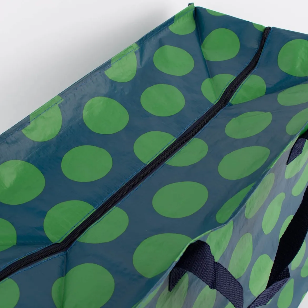 XXL Shopper Punkte aus recyceltem Material blau grün 55x48x28cm