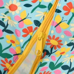 XXL Shopper Schmetterlinge und Blumen aus recycelten Material blau bunt 55x48x28cm
