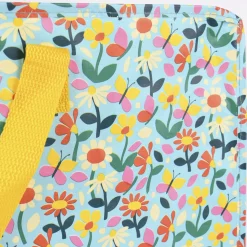 XXL Shopper Schmetterlinge und Blumen aus recycelten Material blau bunt 55x48x28cm