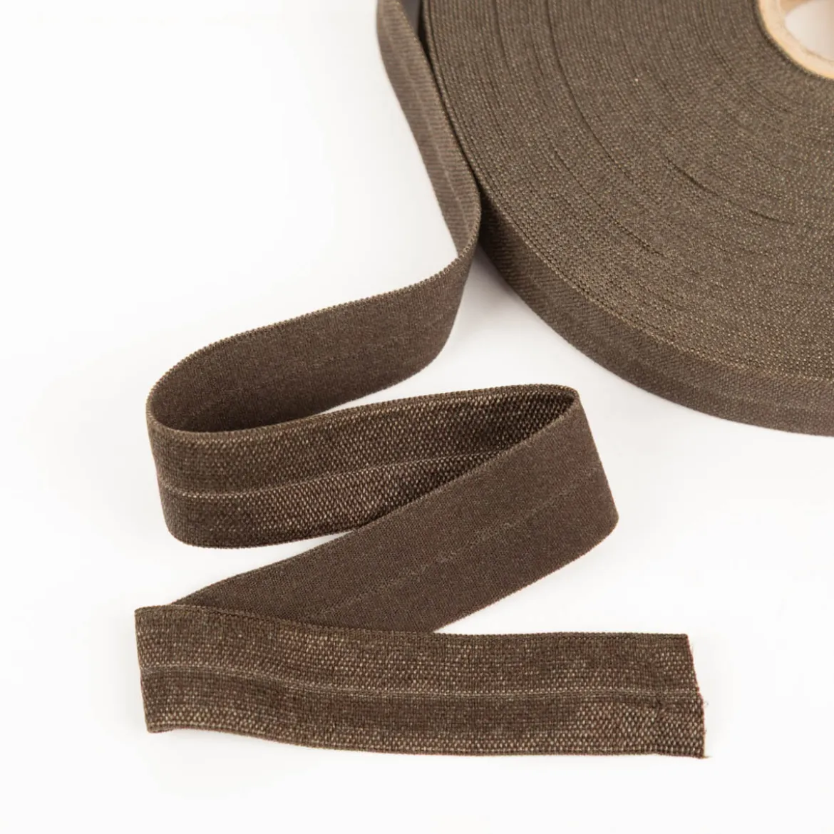 YKK elastisches Falzband / Falzgummi 20mm dunkeloliv Meterware
