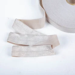 YKK elastisches Falzband / Falzgummi 20mm hellgrau Meterware