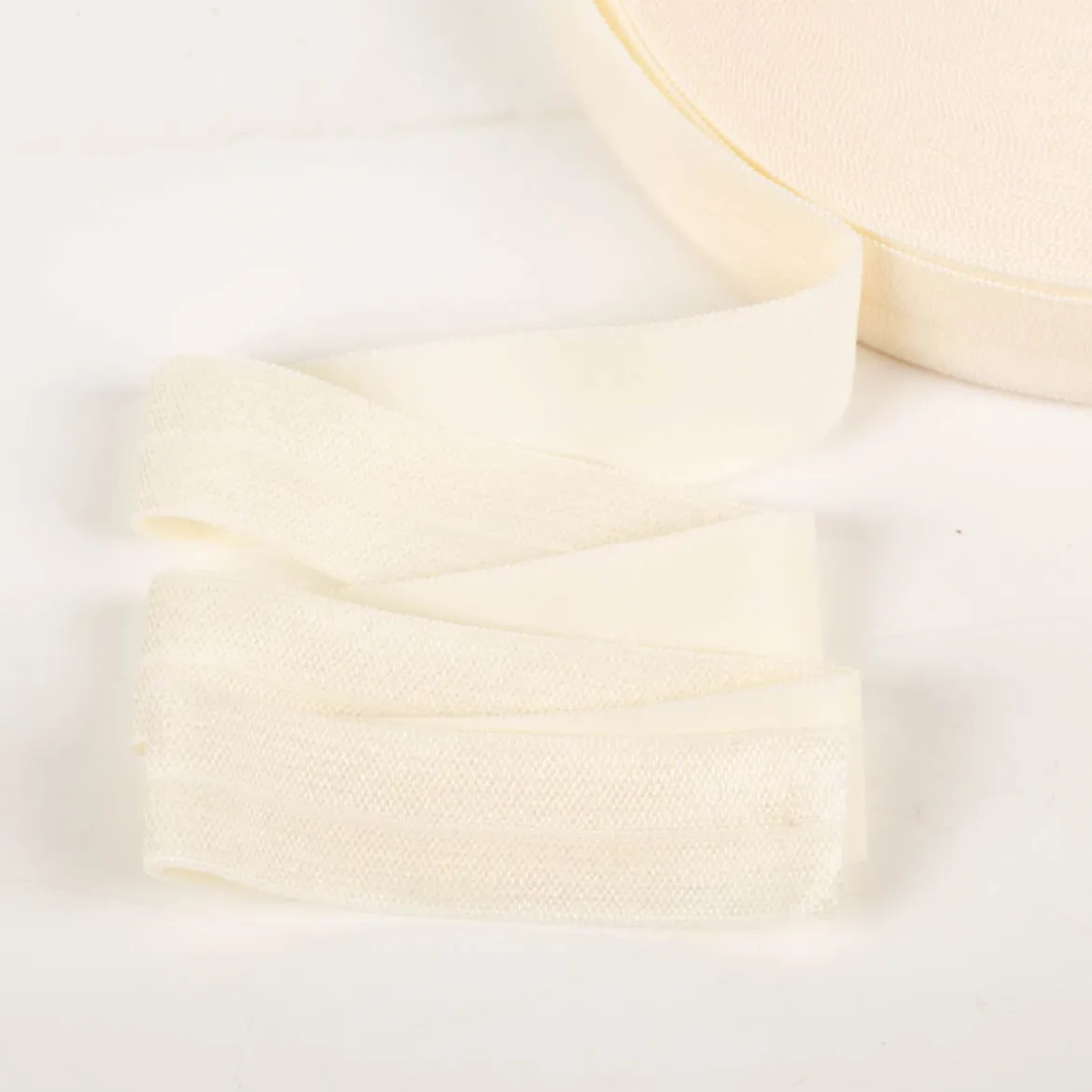 YKK elastisches Falzband / Falzgummi 20mm rohweiß Meterware