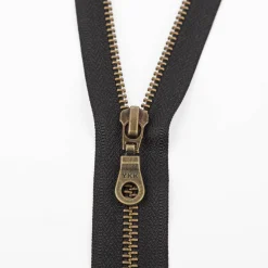 YKK Reißverschluss Metall antik gold teilbar 5mm 65cm lang in versch. Farben