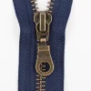 YKK Reißverschluss Metall antik gold teilbar 5mm 70cm lang in versch. Farben