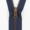 YKK Reißverschluss Metall antik gold nicht teilbar 3mm 18cm lang in versch. Farben