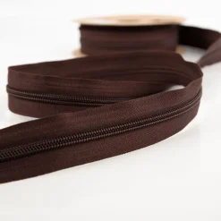 YKK Reißverschluss Meterware Kunststoffspirale 5mm in 3cm Breite individuell zuschneidbar Braun