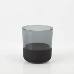 Zahnputzbecher aus Glas schwarz 8 x 9 cm von Boltze
