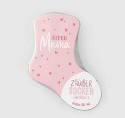 Zaubersocken Super Mama Lieblingssocken rosa Gr. 36-40 von La Vida
