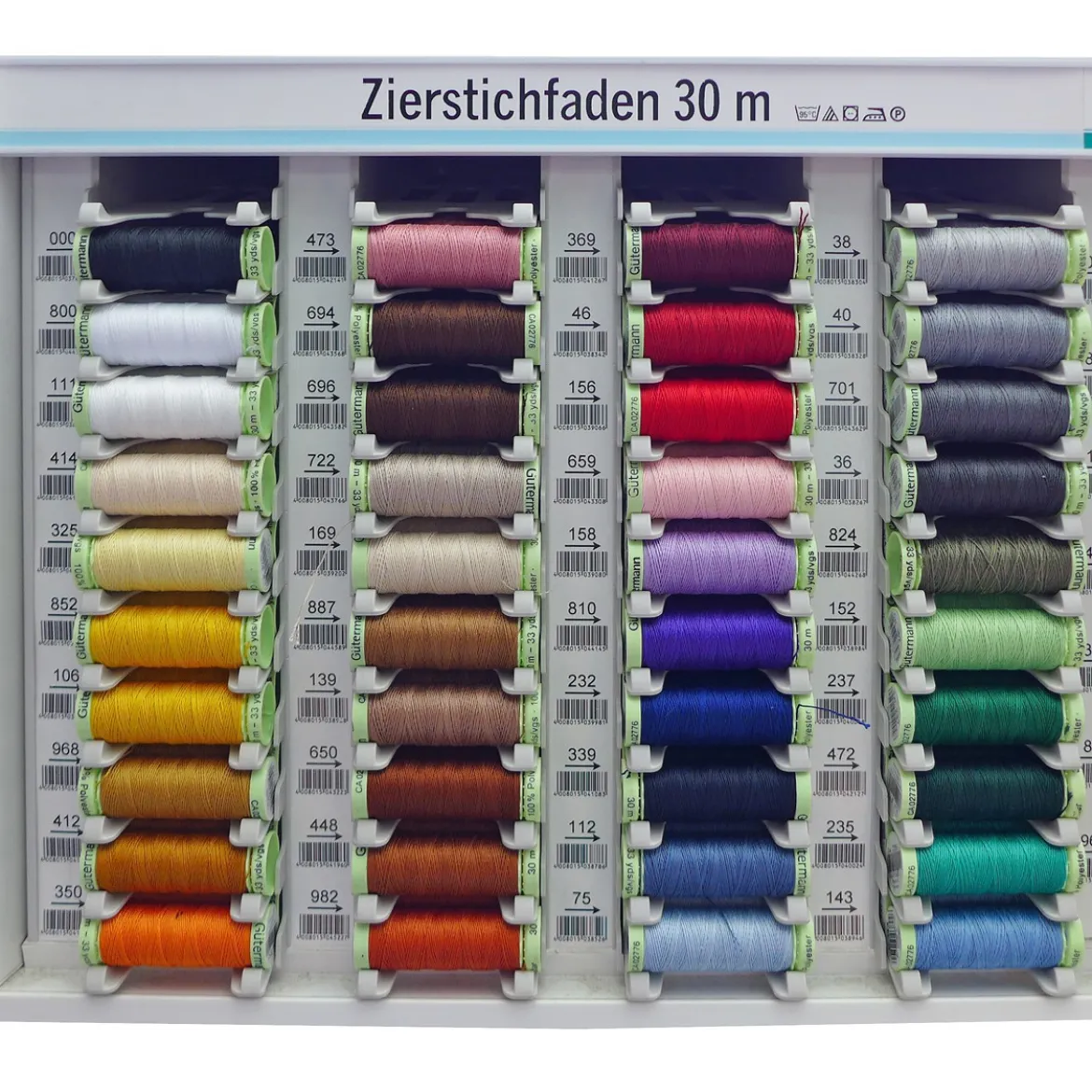 Zierstichfaden Farbnr. 412 Gütermann 30 Meter/Spule Knopflochgarn Stickgarn