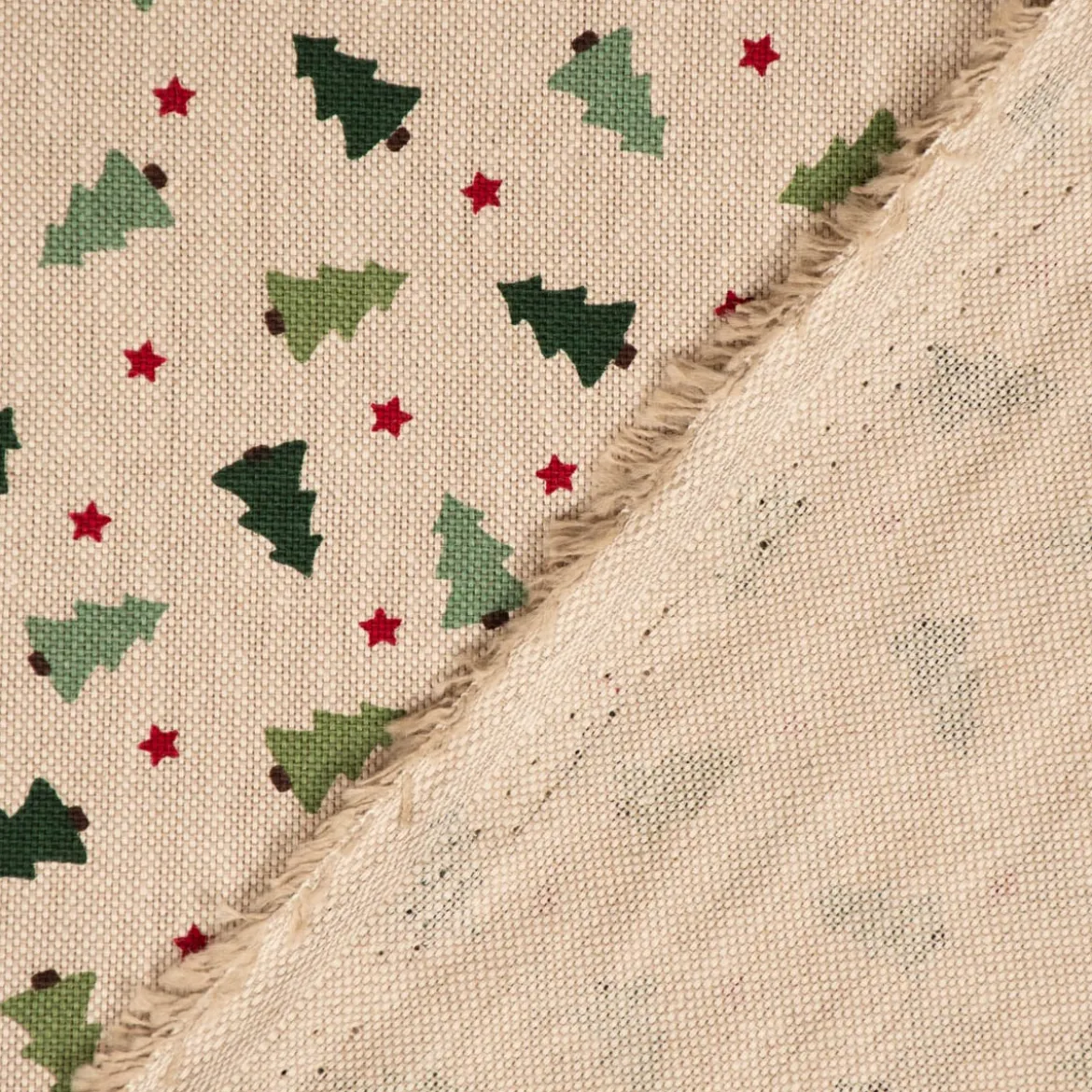 Zugluftstopper XMAS Tree Weihnachtsbaum Tanne im Leinenlook natur grün verschiedene Größen von SCHÖNER LEBEN.